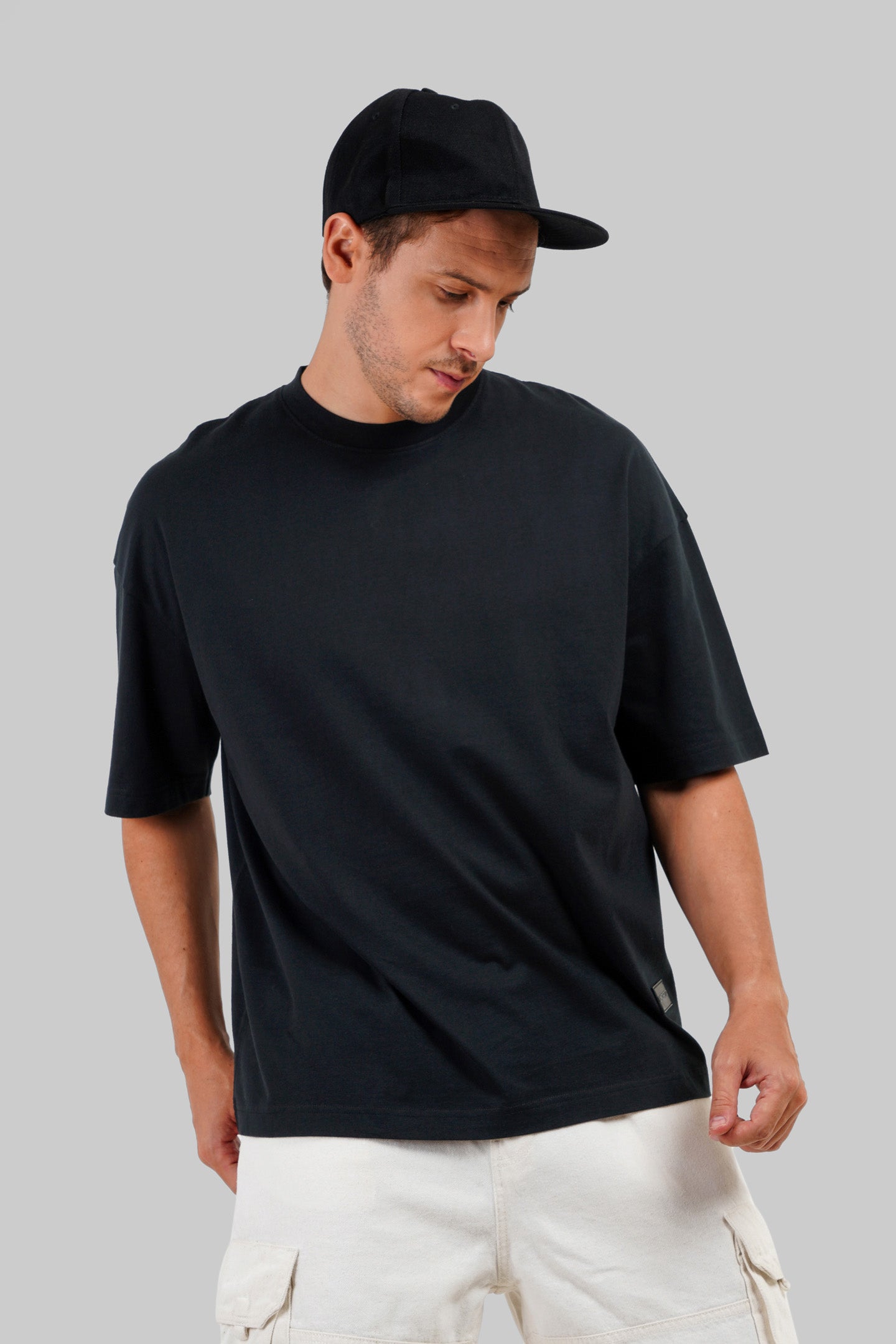 Curious Greek God Black Baggy Fit T-Shirt Men