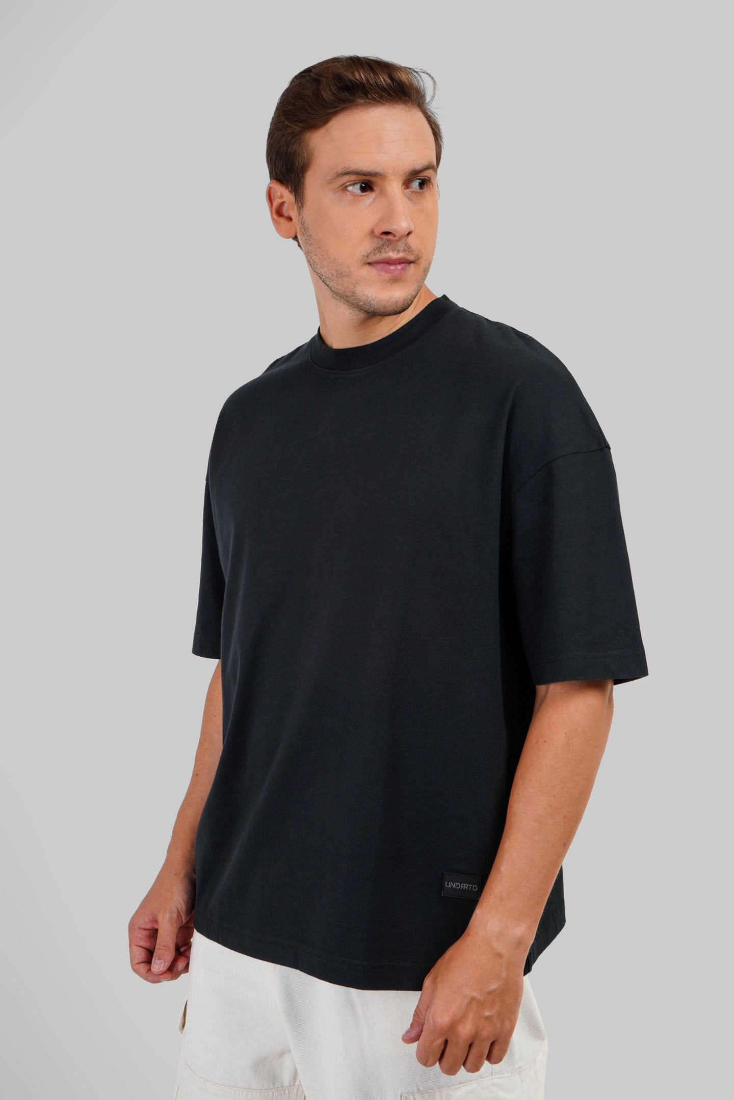 Santa Cap Doggy Black Baggy Fit T-Shirt Men