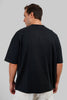 Bruh Typographic Black Baggy Fit T-Shirt Men Pic 2