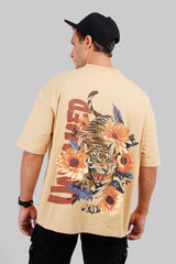 Untamed Beige Baggy Fit T-Shirt Men Pic 1