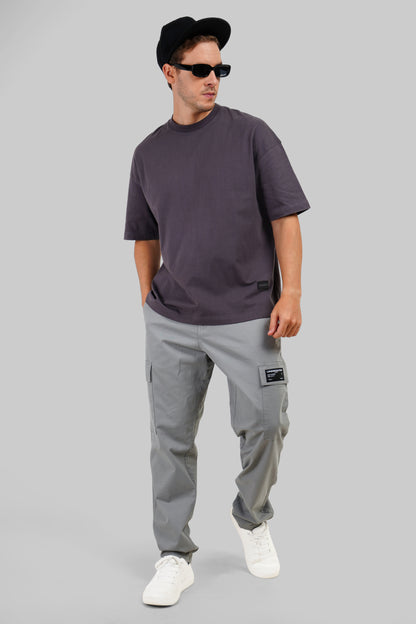 Fortune Dark Grey Baggy Fit T-Shirt Men Pic 3