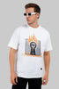 Illuminati Fire White Oversized Fit T-Shirt Men Pic 1
