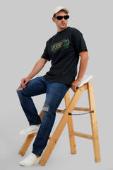 Underrated Dragon Black Oversized Fit T-Shirt Men Pic 2
