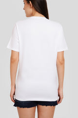 Good Vibes White Printed T-Shirt