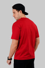 Royalty Vibe Red Oversized Fit T-Shirt Men Pic 2