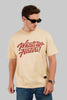 What's Up Haters Beige Oversized Fit T-Shirt Men Pic 3