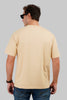Realm of Senses Beige Oversized Fit T-Shirt Men Pic 2