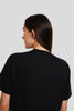 Romance Black Printed T-Shirt Women Boyfriend Fit