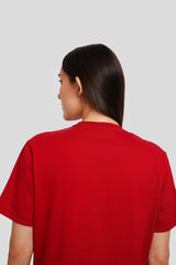 Socially Underarted Red Printed T-Shirt