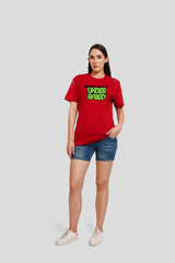 Socially Underarted Red Printed T-Shirt