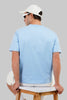 Solid Powder Blue Half Sleeves T-Shirt For Men Oversized Fit