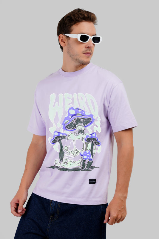 Weird Mushrooms Lavender Oversized Fit T-Shirt Men Pic 1