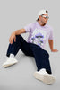 Weird Mushrooms Lavender Oversized Fit T-Shirt Men Pic 2
