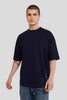 Palm Navy Blue Baggy Fit T-Shirt Men