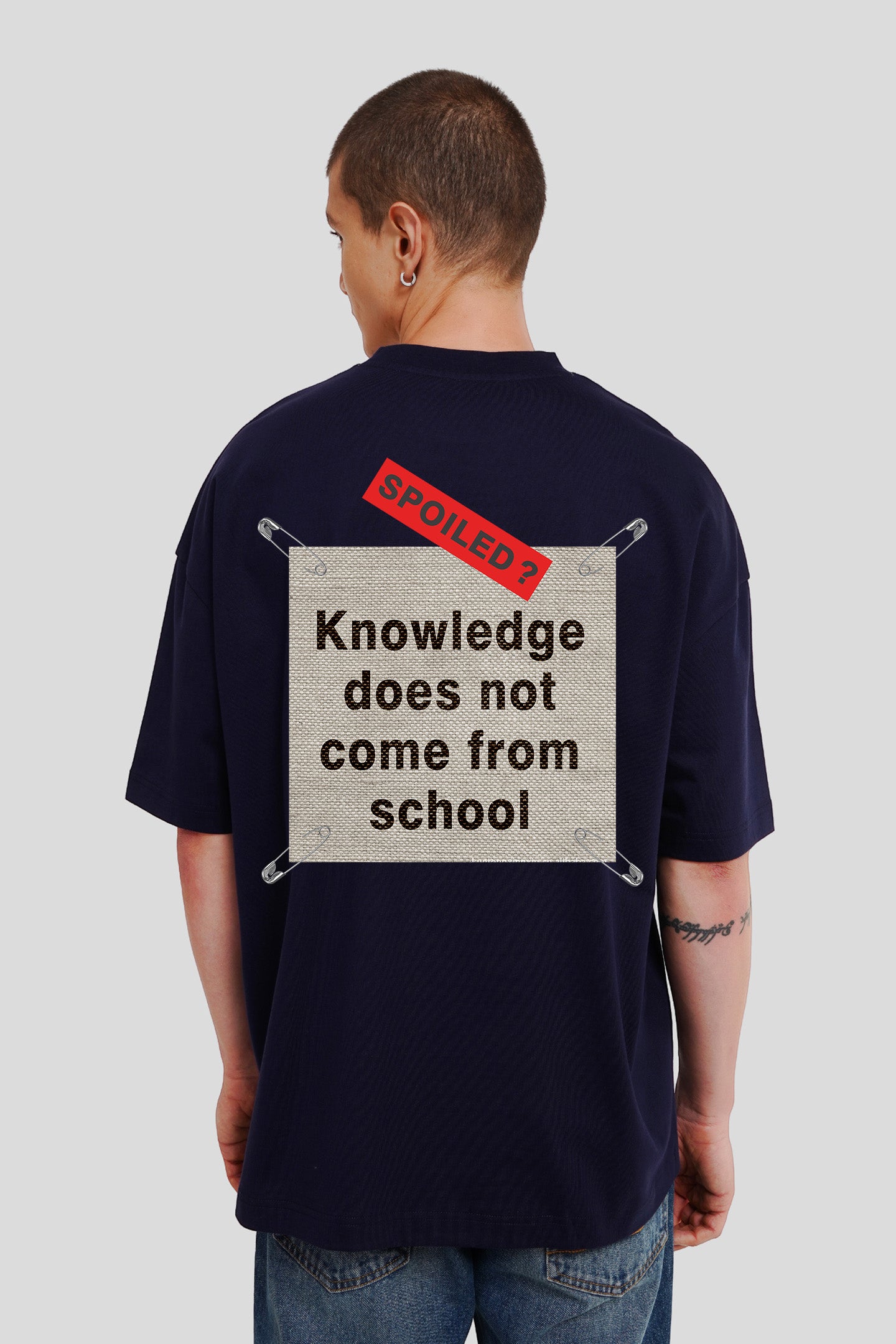 Spoiled Navy Blue Baggy Fit T-Shirt Men