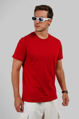 Pack of 4 Regular T-shirts - Black/ Beige/Navy/Red