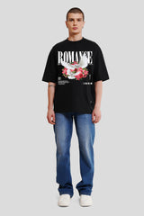 Romance Black Printed Baggy T-Shirt