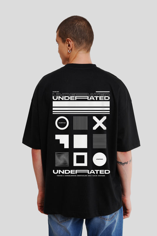 Underrated Hustle Black Printed T-Shirt