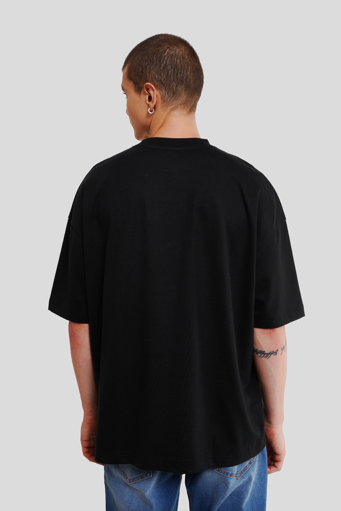 Free Style Typo Black Printed T-Shirt