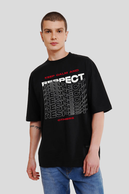 Keep Calm & Respect Black Printed T-Shirt