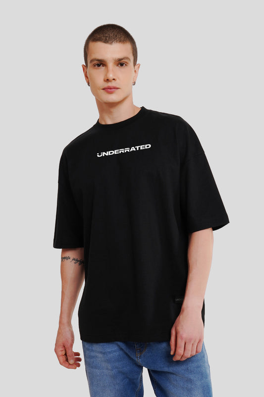 Underrated Hustle Black Printed T-Shirt