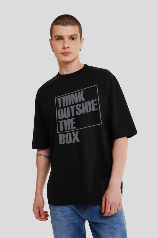 Think Outside The Box Black Printed T-Shirt