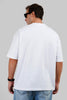 Invisible Gecko White Baggy Fit T-Shirt Men Pic 2