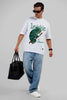 Invisible Gecko White Baggy Fit T-Shirt Men Pic 3