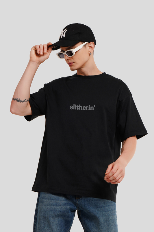 Slitherin' Black Oversized T-shirt Men