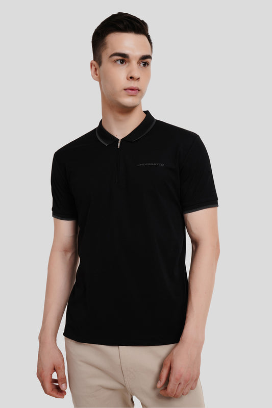 Black Regular Polo T-shirt For Men