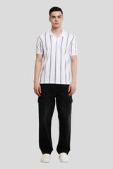 White Striped Polo T-Shirt