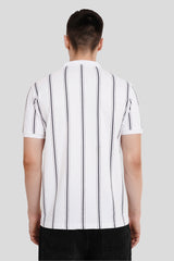 White Striped Polo T-Shirt