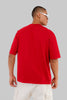 Solid Red Half Sleeves T-Shirt For Men Baggy Fit
