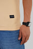 Solid Beige Half Sleeves T-Shirt For Men Oversized Fit
