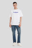 The Complexity Of Simplicity White Printed T-Shirt Men Oversized Fit