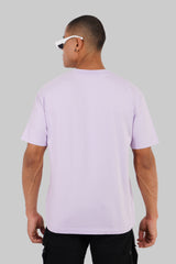 Solid Lilac Half Sleeves T-Shirt For Men Oversized Fit