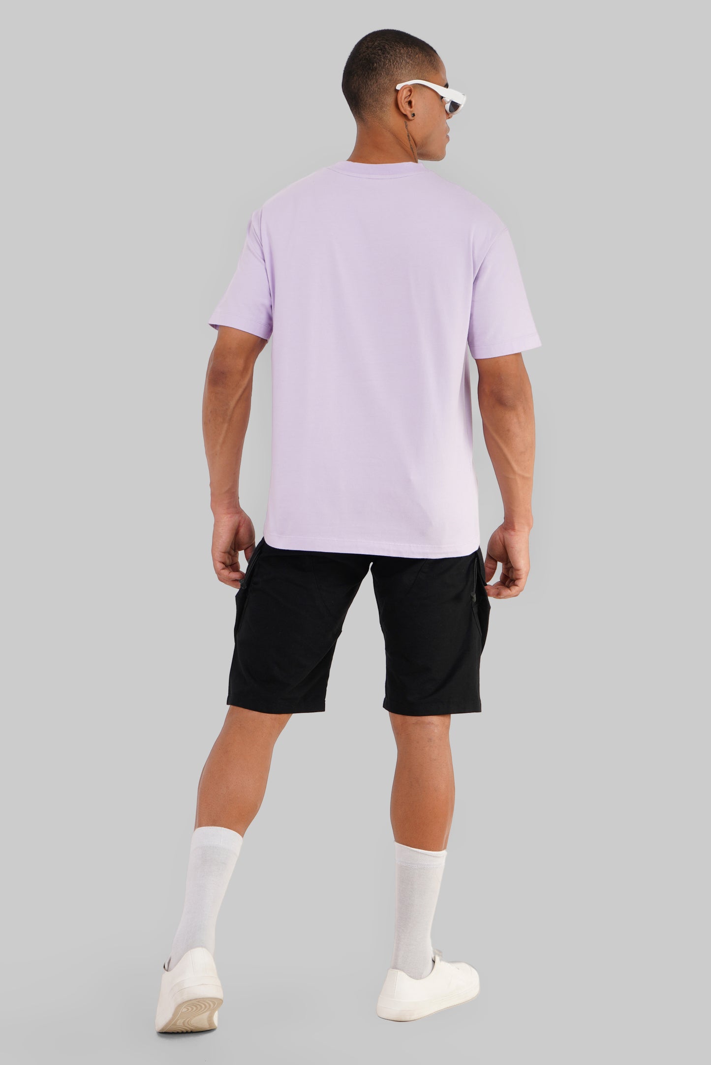 Enjoy Now Lavender Oversized Fit T-Shirt Men Pic 3