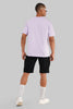 Enjoy Now Lavender Oversized Fit T-Shirt Men Pic 3