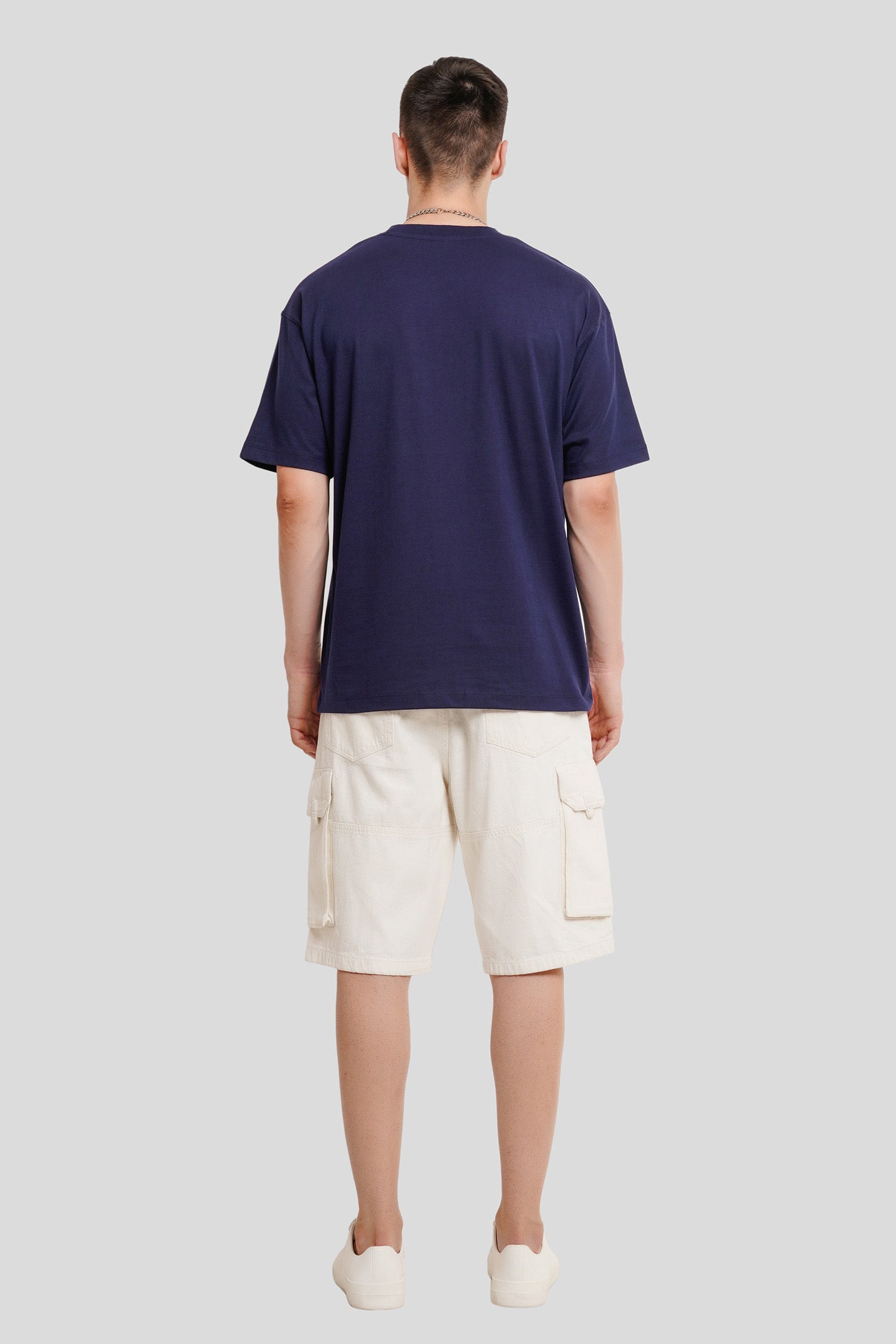 Speed Thrills Navy Blue Oversized T-shirt Men