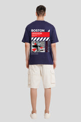 Boston Navy Blue Printed T-Shirt