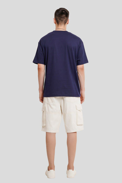 Think Outside The Box Navy Blue Printed T-Shirt