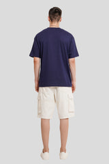 Speed Thrills Navy Blue Oversized T-shirt Men