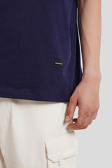 Speed Thrills Navy Blue Oversized T-shirt Men