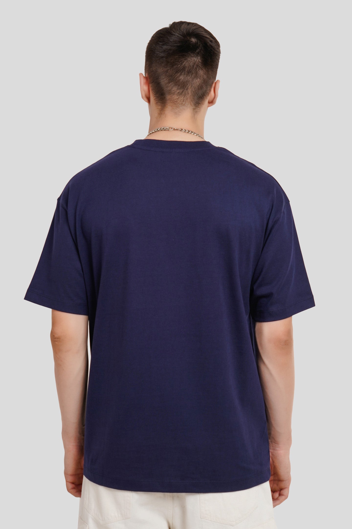 Speed Thrills Navy Blue Oversized T-shirt Men