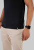 Solid Black Half Sleeves T-Shirt For Men Regular Fit