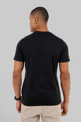 Solid Black Half Sleeves T-Shirt For Men Regular Fit