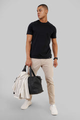 Solid Black Half Sleeves T-Shirt For Men Regular Fit