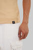 Solid Beige Half Sleeves T-Shirt For Men Regular Fit