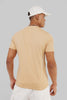 Solid Beige Half Sleeves T-Shirt For Men Regular Fit