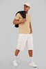 Solid Beige Half Sleeves T-Shirt For Men Regular Fit